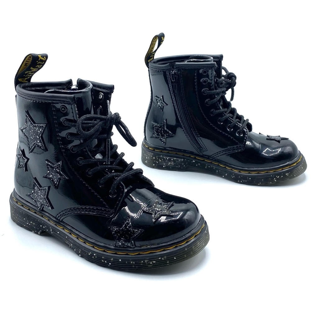 Dr. Marten Glitter Star Patent Lace Up Boots